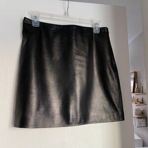 Antonio Melani Gabby Genuine Leather A Line Mini Skirt